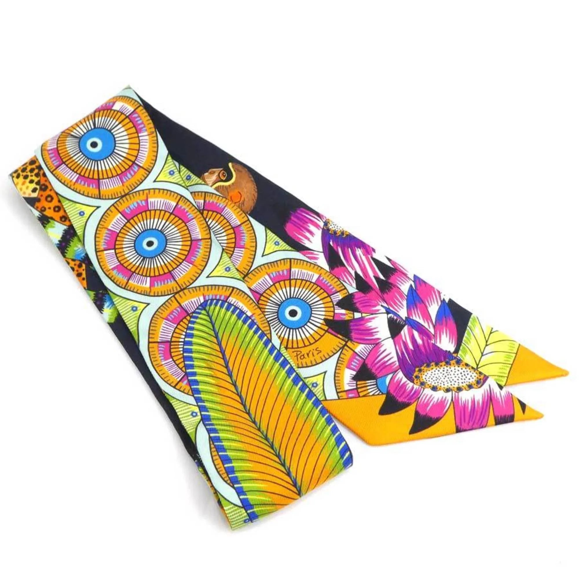 Pre-Owned Hermes HERMES Scarf Muffler Twilly Silk Multicolor Women's e58471f (Good)
