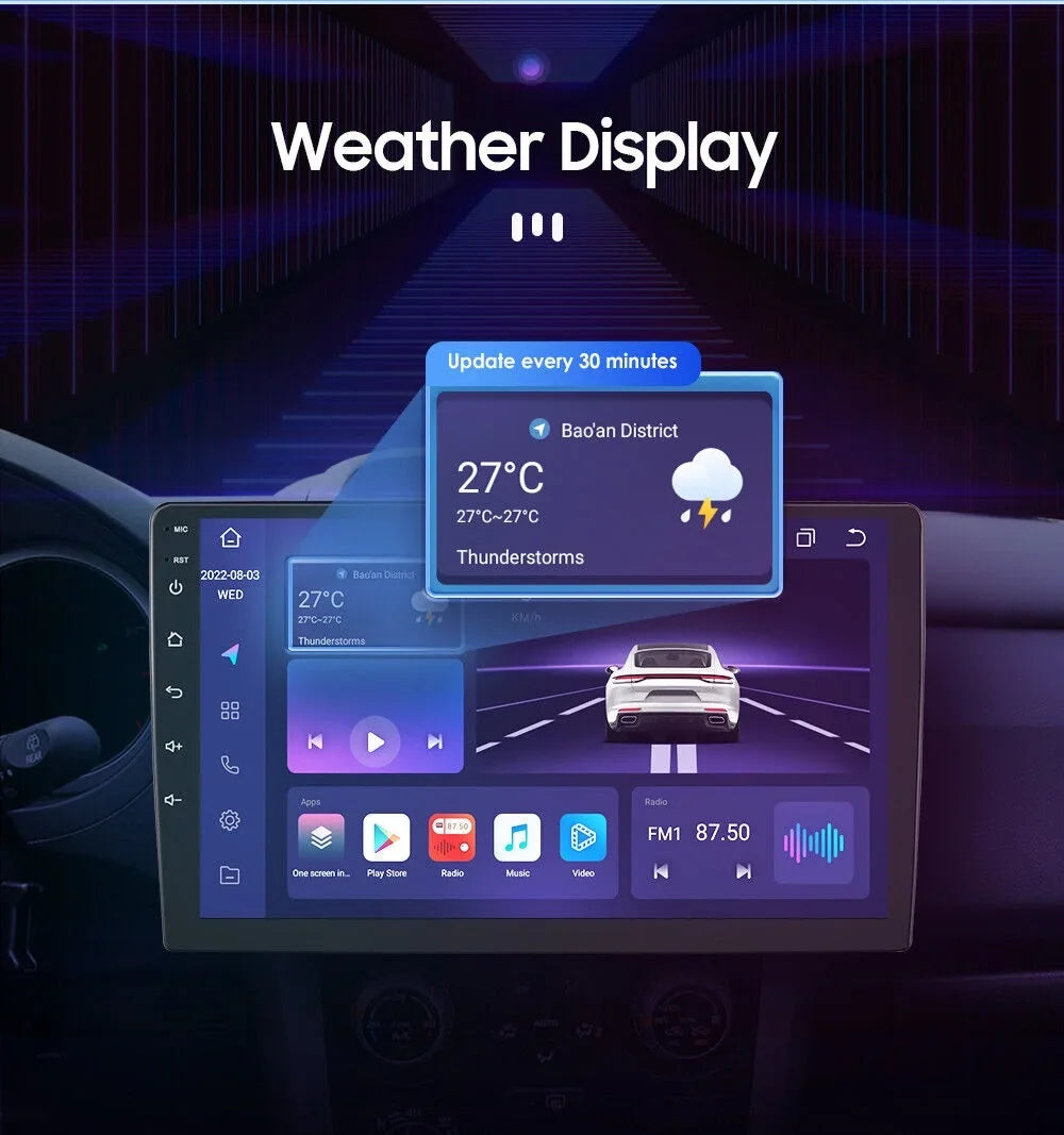 For GMC Yukon Chevy Tahoe Suburban Android 12 Octa Core 4GB RAM Apple Carplay Car Stereo AM FM Radio GPS Weather