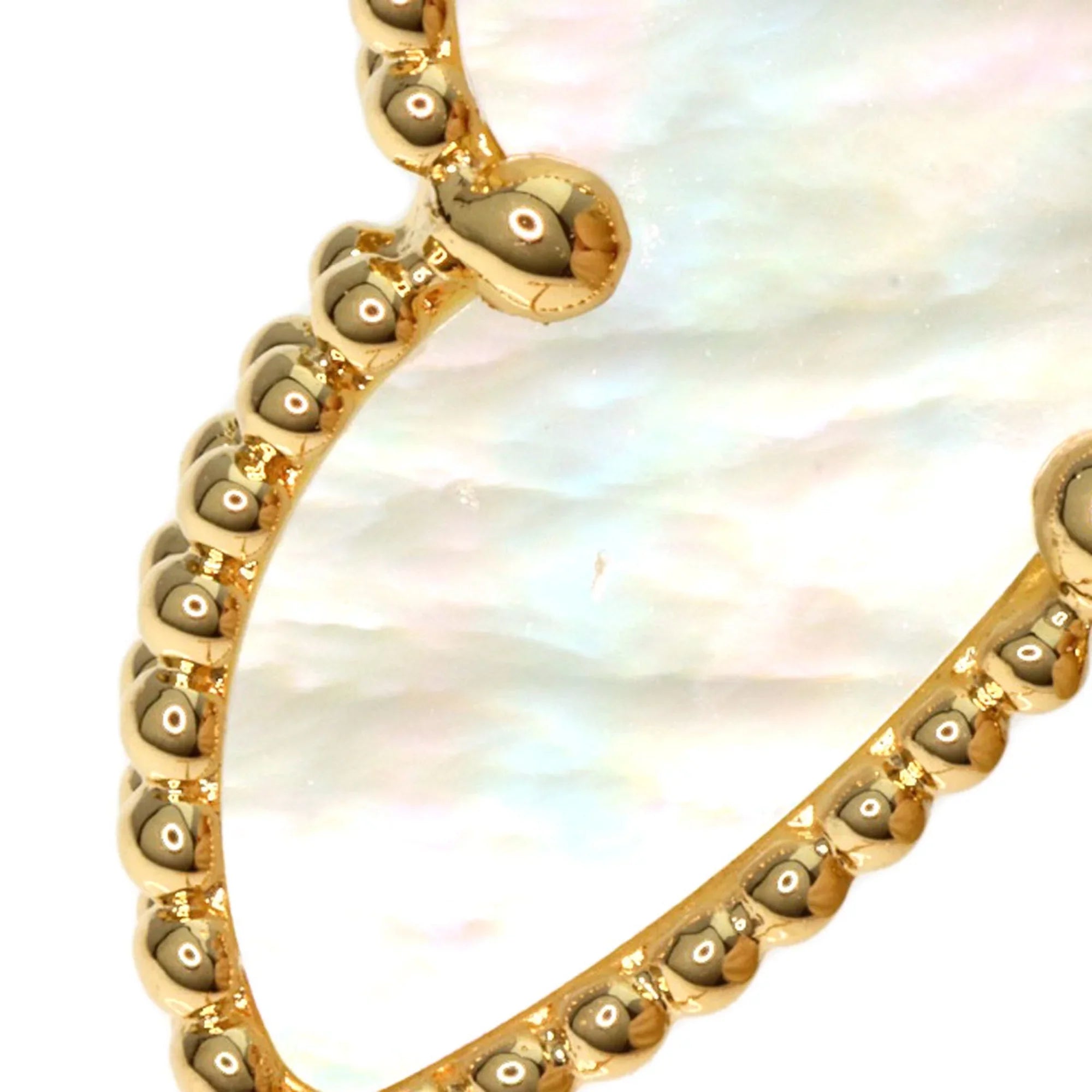 Pre-Owned Van Cleef & Arpels Lucky Alhambra Papillon Shell Necklace K18 Yellow Gold Women's (Good)