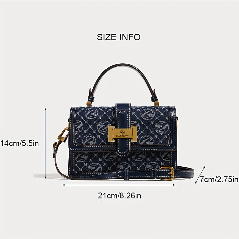 MICHROE Texture Fashion Small Square Bag - Klein Blue Series Classic Messenger Bag  Retro Pattern Purse For Women
