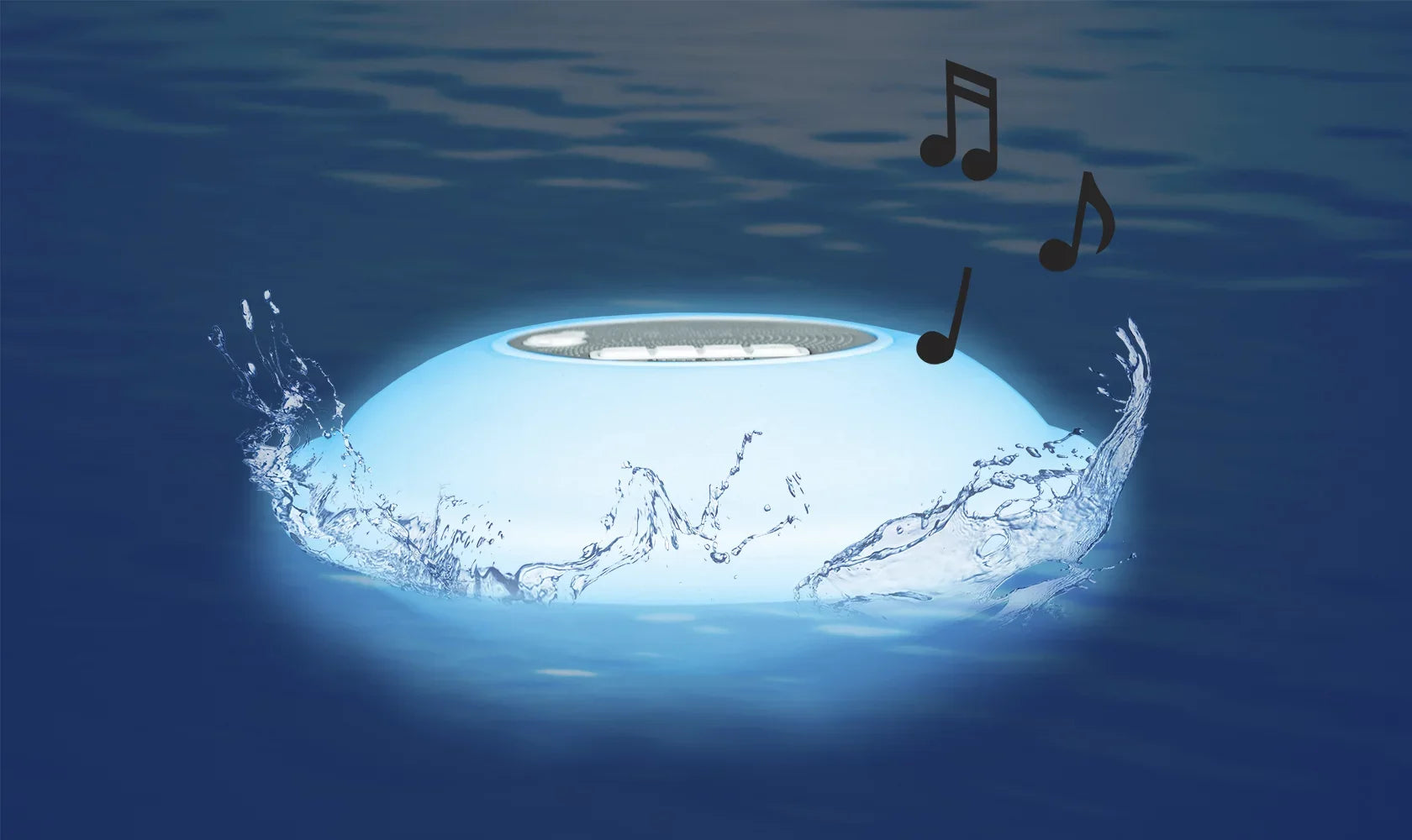 Poolmaster Multi-Light Floating Waterproof Portable Bluetooth Speaker - 7 Color LED Backlight Monitor with Phone Call Functionality for Swimming Pools, Lakes, Outdoors