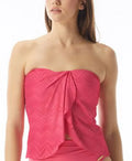 MSRP $92 Vince Camuto Crochet Draped Tankini Top Pink Size Small