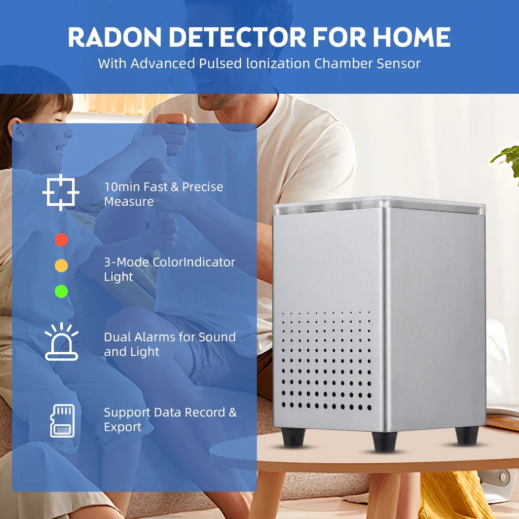 Pristin Radon Detector,Radon Tuya APP Alarms Professional Smart Indoor Room Office APP Quickly Sensitively WiFi Radon Tester Sound Alarms Professional Monitor Data WiFi Radon Tester Indoor