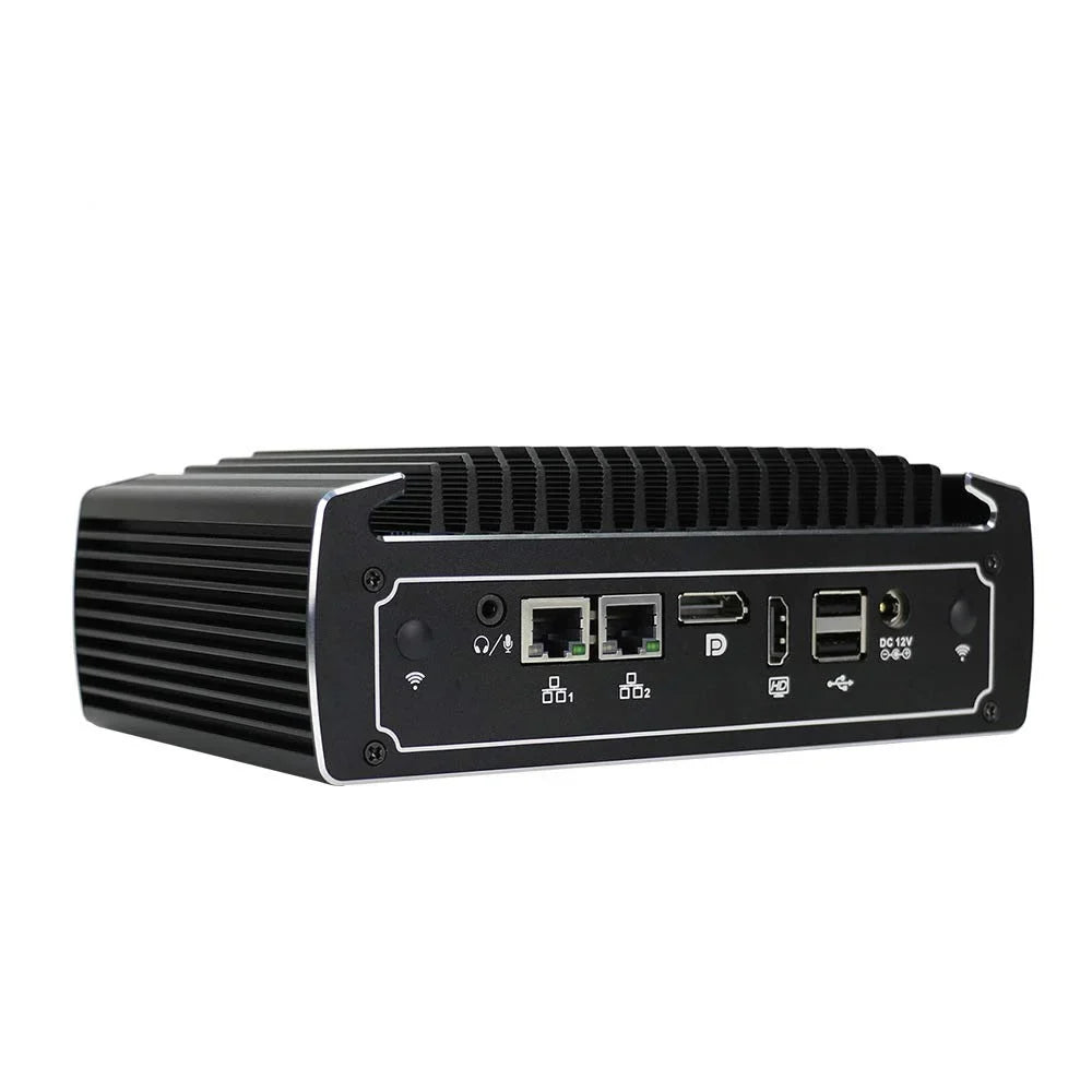 PARTAKER Fanless Mini PC, 4K Powerful Industrial Mini Computer, Intel Core 5 8250U 8th Gen, 4 Cores CPU, 16GB Ram 240GB SSD 1TB HDD, Dual Nic, HD, DP, 4*USB3.0, SIM Card Slot, 2 COM, Windows 10 Pro