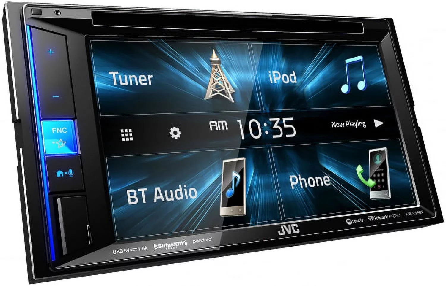 JVC KWV140BT 2DIN BT Car Stereo Receiver with Pyle License Plate Mount Rear View Color Camera, Pioneer 250W 6x8" 2-Way SPKR(Pair), Pioneer 4x6 2-Way 200W Car SPKR(Pair) & Enrock 16G 50' SPKR Wire
