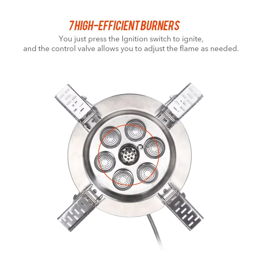 BULIN 18000W High-power Camping Stove with Piezo Ignition Windproof Seven-core Gas Stove Foldable Backpacking Stove For Fishing Hiking Traveling