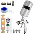 SKYSHALO HVLP Spray Gun, High Performance Automotive Gravity Feed Spray Gun with 1.3mm 1.4mm 1.8mm Stainless Steel Nozzles, 1000cc Aluminum Cup for Auto Paint, Primer, Clear/Top Coat & Touch-Up