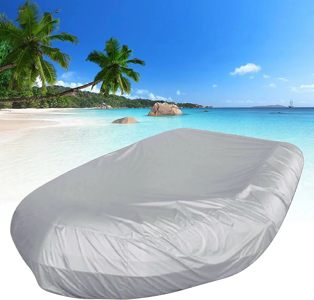 Miumaeov Inflatable Boat Cover Heavy-Duty Waterproof and UV-Resistant Marine Grade Polyester for V-Shaped Hull Professional Type Fishing Boat Speed Boat Bass Boat