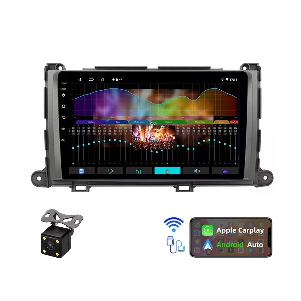 JMANCE Android 10 Car Stereo for Toyota Sienna 2011-2014 9" Touch Screen Radio Support Wireless Apple CarPlay Andriod Auto