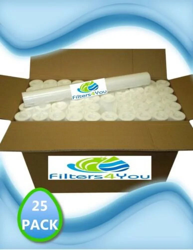 25 Pack 20" x 2.5" Sediment Cartridge Spun Polypropylene Water Filter 10 Micron