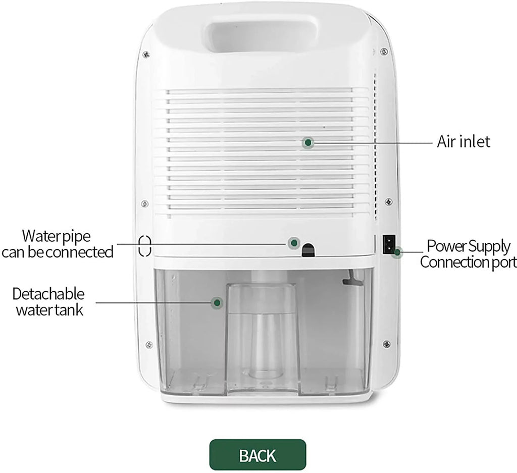 Miumaeov Silent Dehumidifier Moisture Humidity Removal Absorber 2.5L with Drain Hose