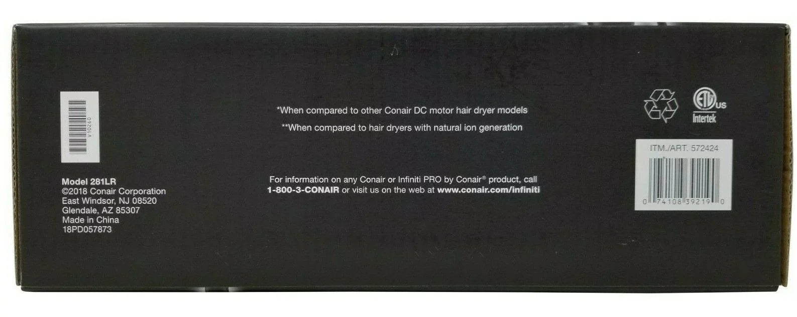 Conair Infiniti Pro 1875 Watt Styling Tool Salon Performance AC Motor Hair Dryer