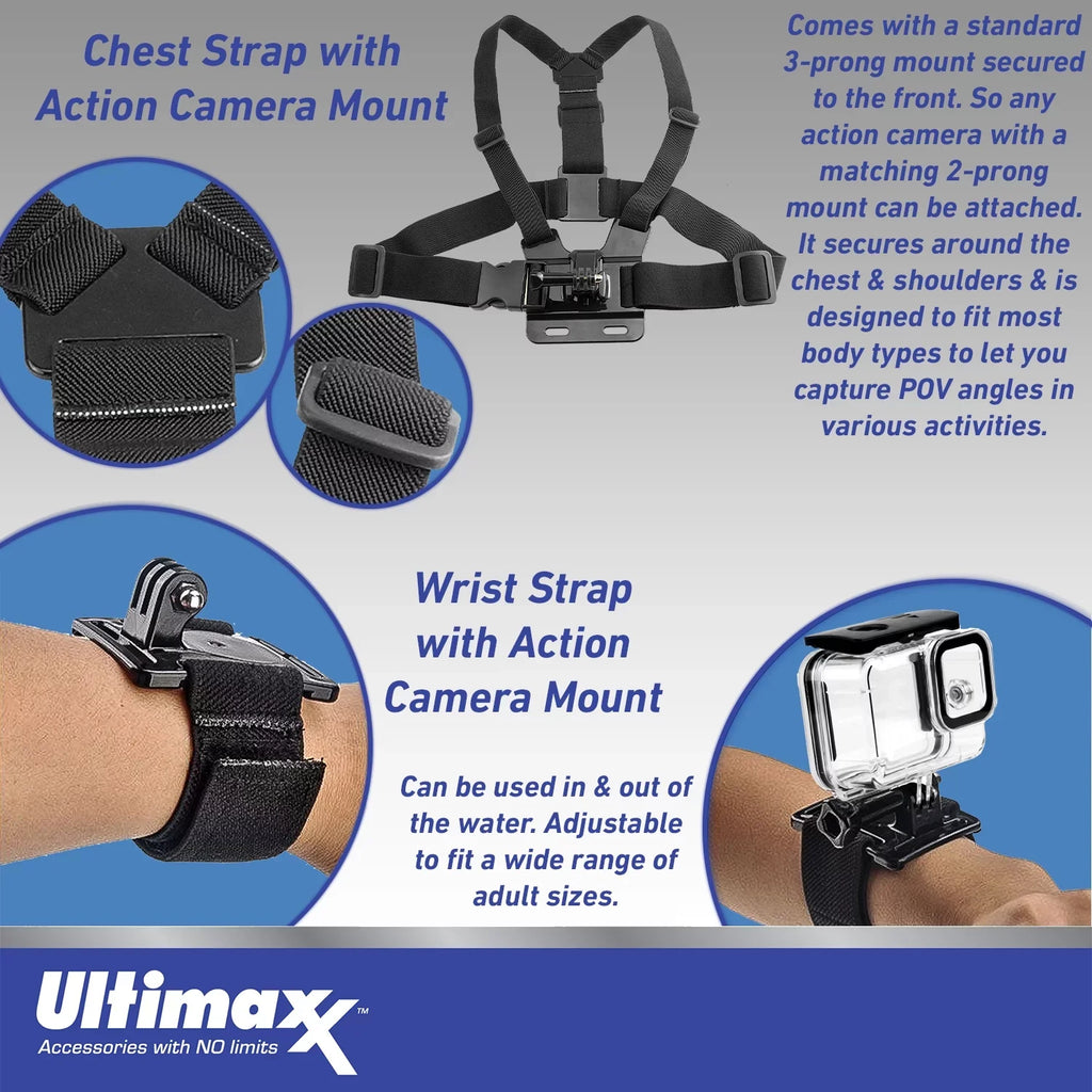 Ultimaxx Starter Insta360 GO 2 Action Camera Bundle - Includes: Action Camera Frame Adapter, Selfie-Stick, Floating Wrist Strap & Much More
