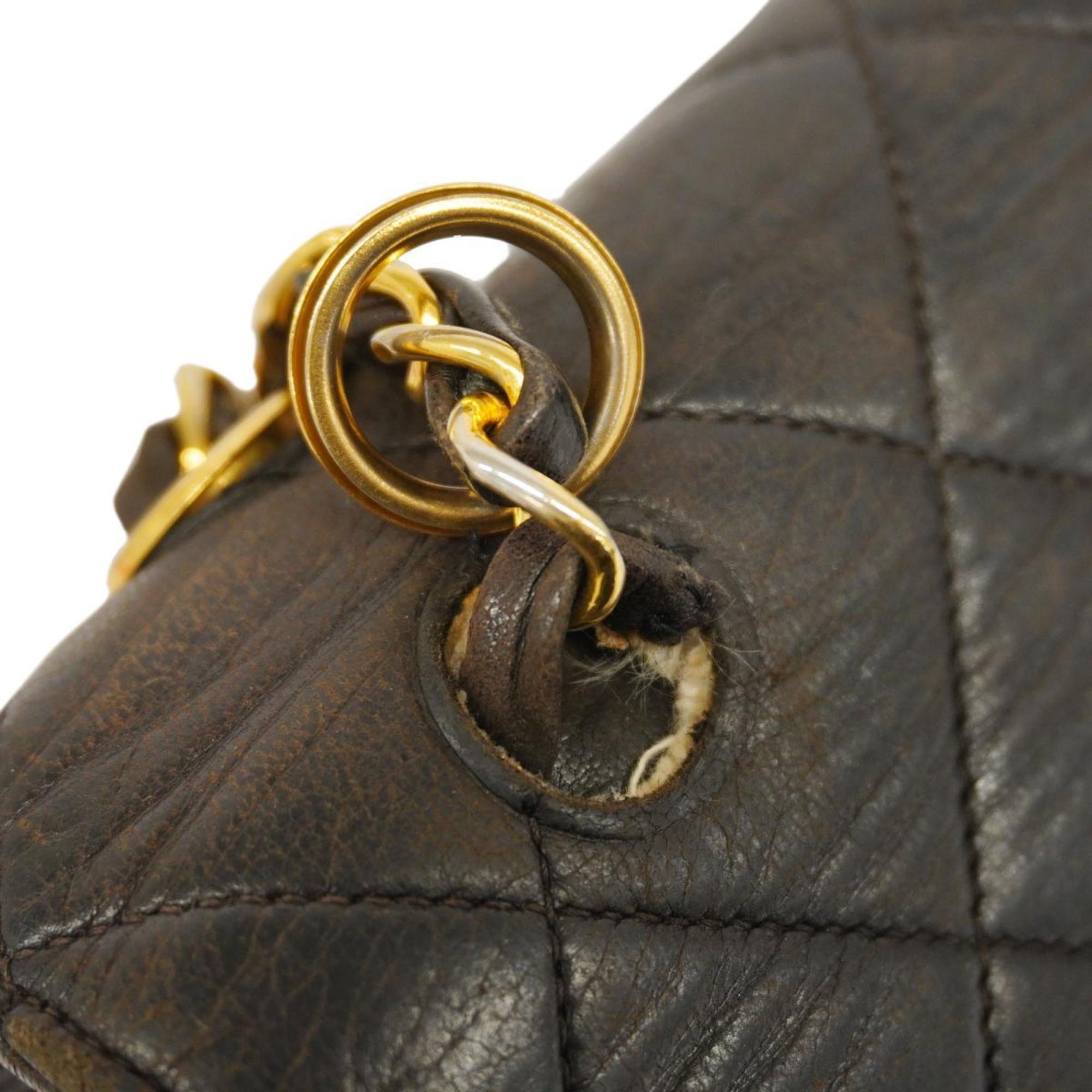Pre-Owned Chanel Shoulder Bag Matelasse Double Face W Chain Lambskin Black Women's (Good)