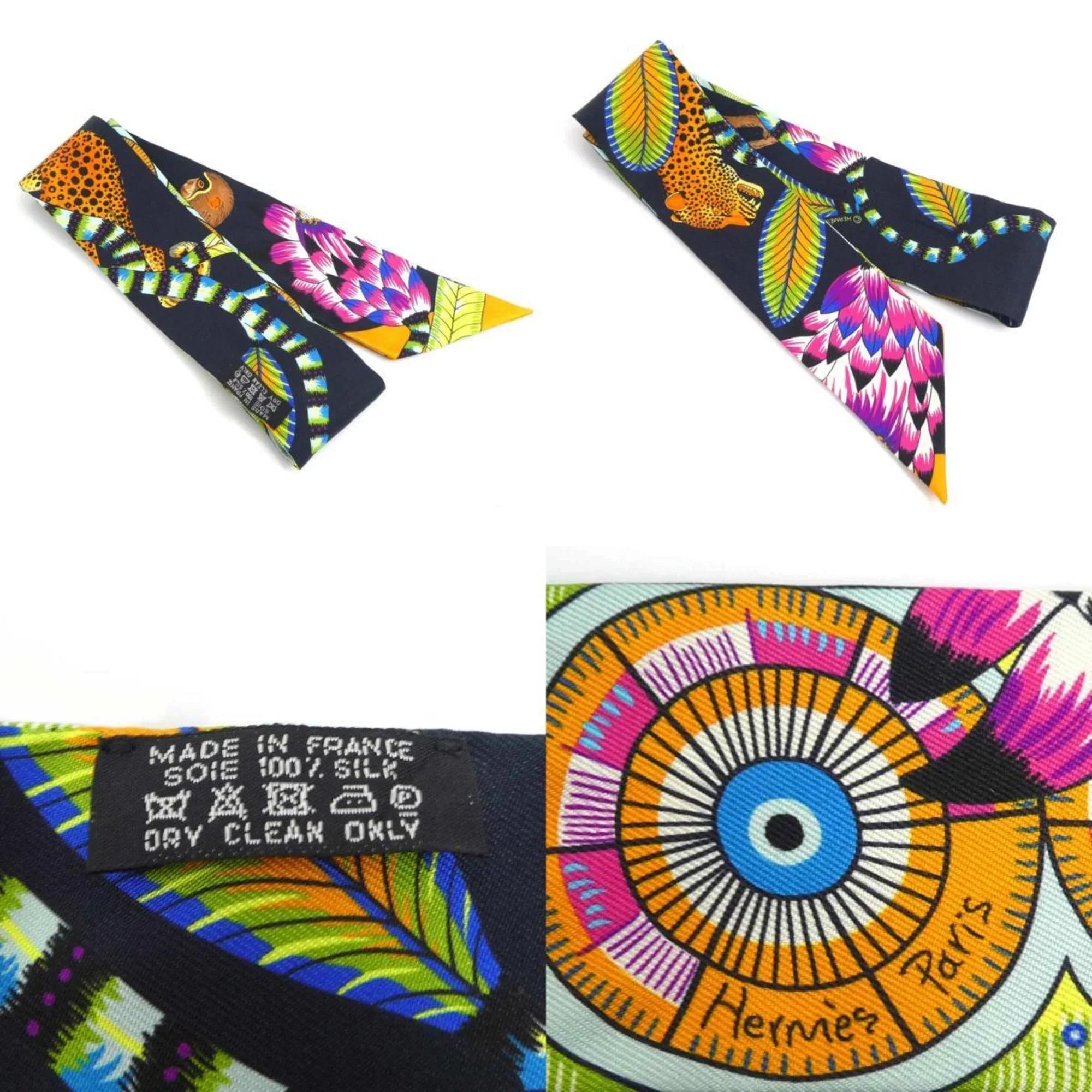 Pre-Owned Hermes HERMES Scarf Muffler Twilly Silk Multicolor Women's e58471f (Good)