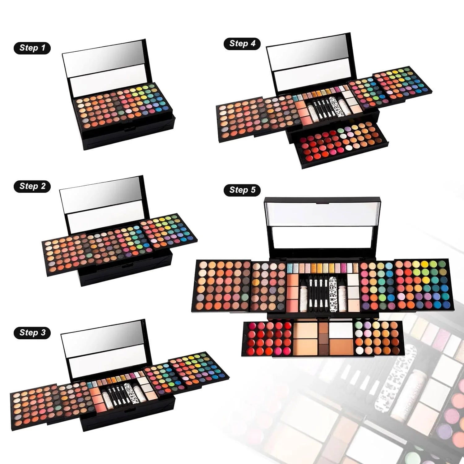 MISS ROSE 187 Colors Professional Makeup Kit,Makeup Sets Combination,All in One Makeup Kits for Women Full Kit - Makeup Gift Set for Women Girls