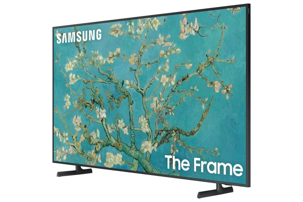 SAMSUNG 43-inch QLED The Frame Series Quantum HDR Smart TV with Samsung VG-SCFA43WTB 43" The Frame Customizable Bezel - Modern White (2022)