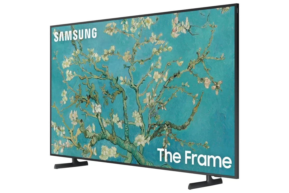 SAMSUNG 43-inch QLED The Frame Series Quantum HDR Smart TV with Samsung VG-SCFA43WTB 43" The Frame Customizable Bezel - Modern White (2022)