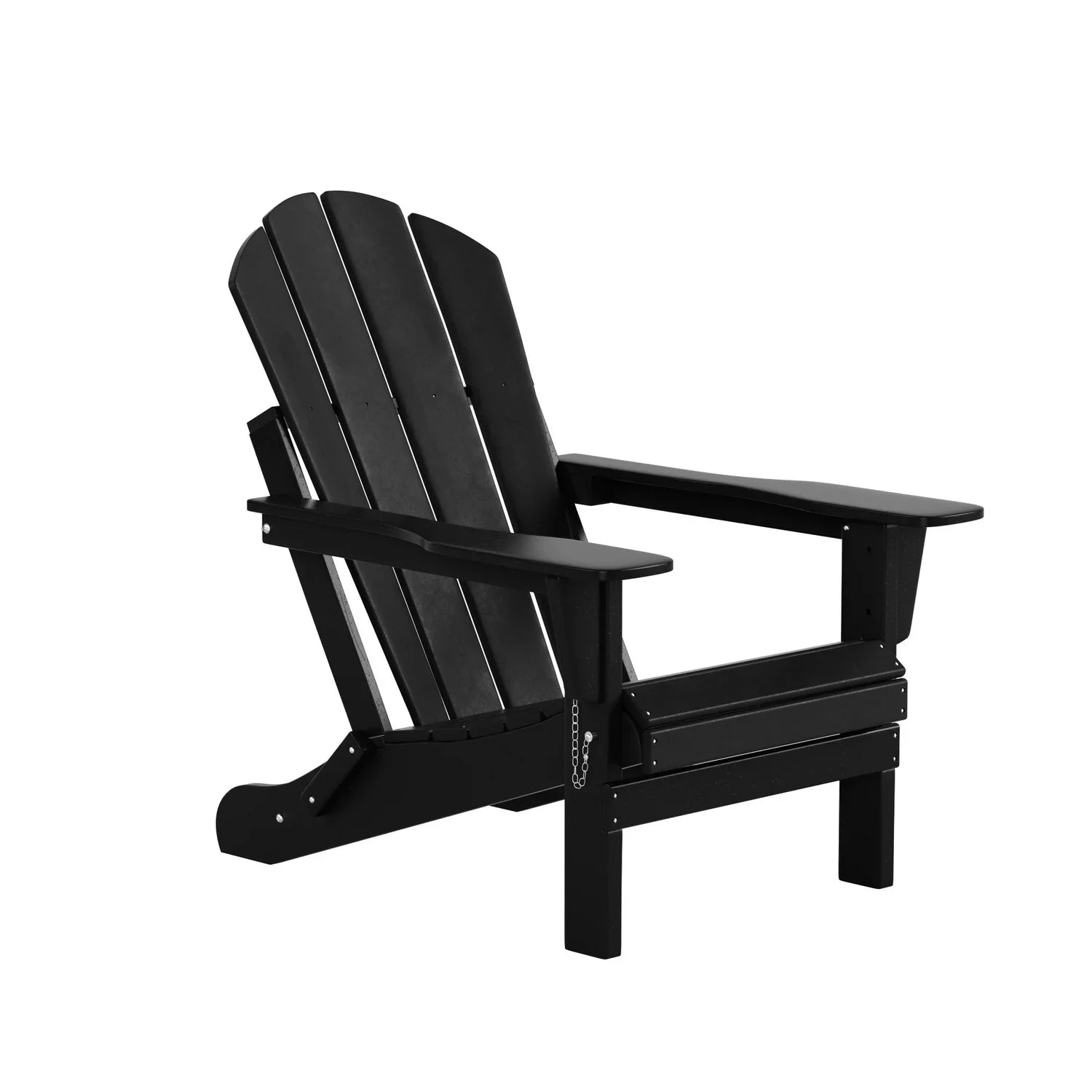 EXTRA PLATINUM Classic Outdoor Patio Folding Poly Adirondack Chairs (Set of 4), Black