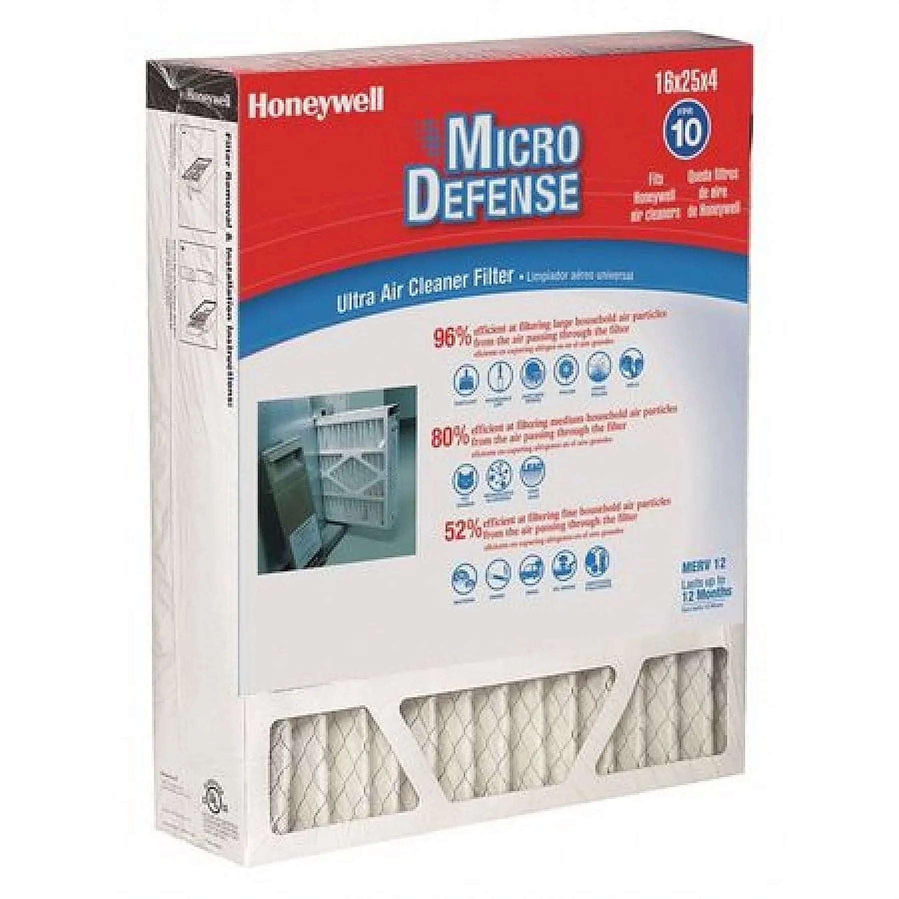 Honeywell Home Air Filter,MERV 12,16x25x4"