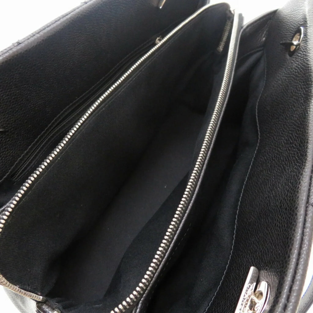Pre-Owned Chanel Caviar Skin Matelasse Black 17th Series A67294 Silver Chain Tote Bag Cocomark (Good)