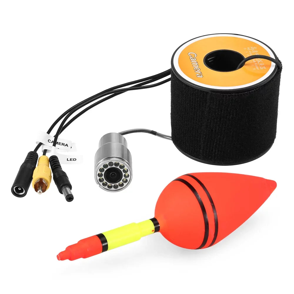 Tomshoo 1200TVL Underwater Fishing 12 LEDs Night Vision Waterproof Fish Shape Boat Ice Fishing Accessories with 15m30m50m Cable