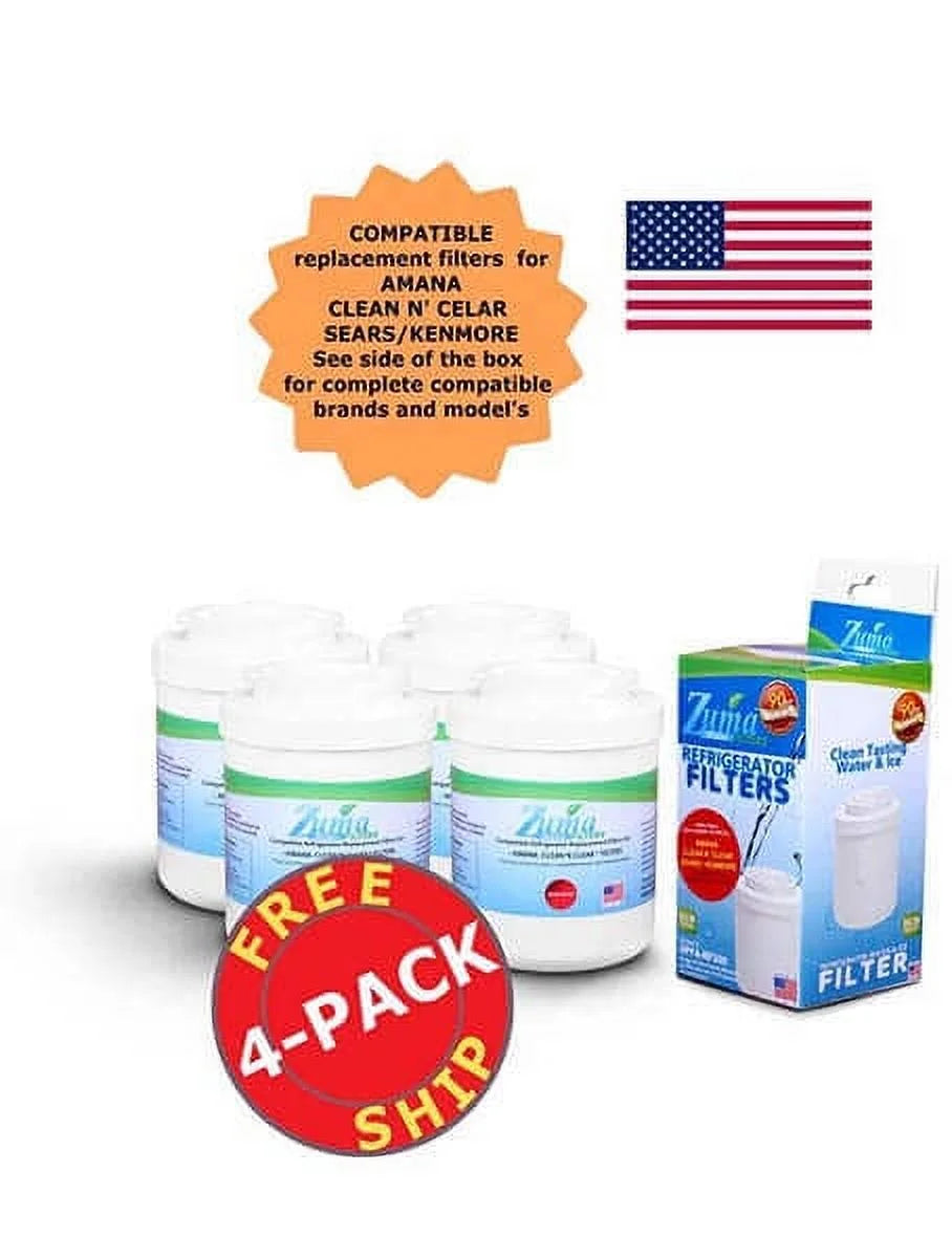 ZUMA Brand , Water and Ice Filter , Model # OPFA-RF300 , Compatible with Amana® 12527307 - 4 Pack - Made in U.S.A.
