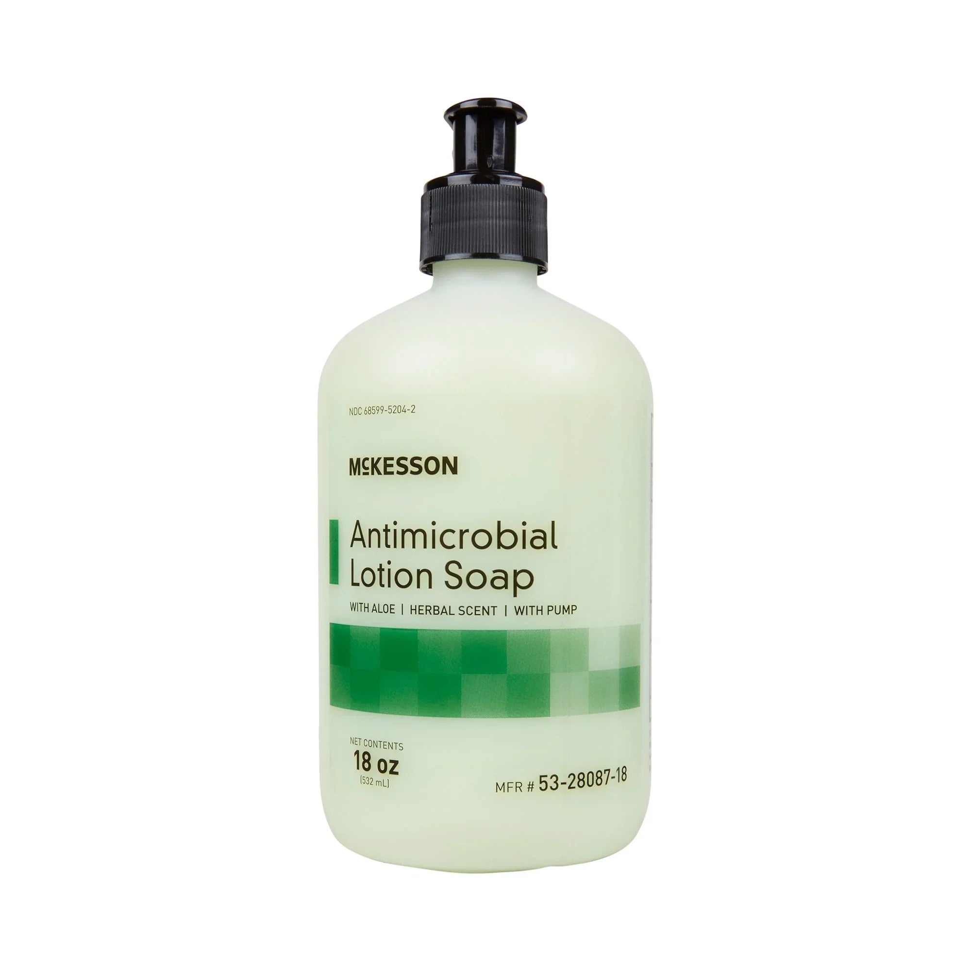 McKesson Antimicrobial Hand Lotion Soap with Aloe - Herbal Scent, 18 oz, 12 Ct