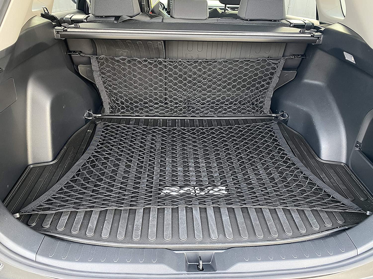 Floor Style + Envelope Style Trunk Cargo Net for Toyota RAV4 Rav4 Hybrid Prime 2019 2020 2021 2022