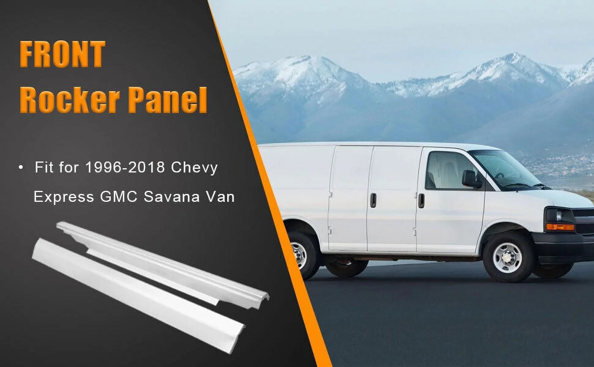 NIXFACE Slip-On Rocker Panels Fit for 1996-2018 Chevy Express GMC Savana Van Cab & Passenger Side