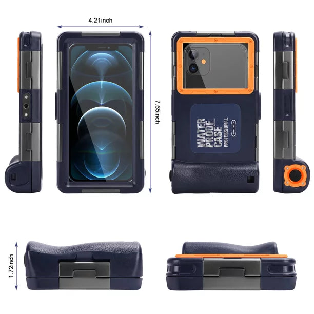 UrbanX Professional [15m/50ft] Swimming Diving Surfing Snorkeling Photo Video Waterproof Protective Case Underwater Housing for Panasonic Eluga I4 And all Phones Up to 6.9 Inch LCD with Lanyard