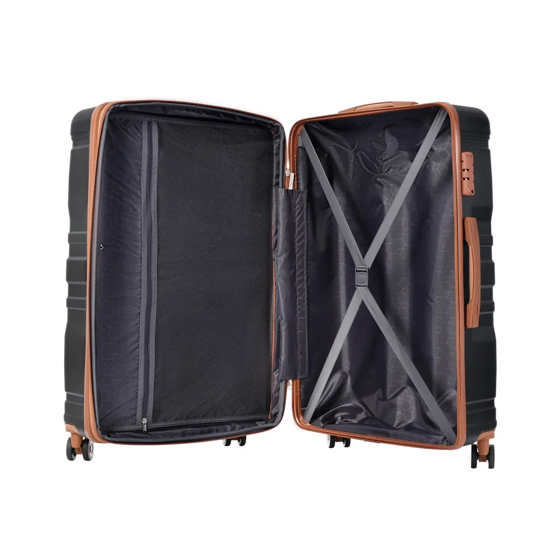 Yone jx je  Luggage 3 Pcs Suitcase Set, ABS Hardside Suit case with Spinner Wheels Lightweight TSA Lock, 20/24/28 Inch,Black