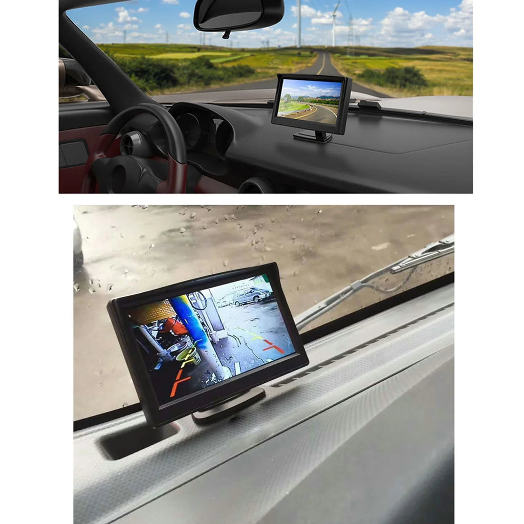 5'' TFT-LCD Backup Camera Car Rear View Backup Reverse System + HD Parking Camera for Truck Pickup Car Rear View Security Monitor & Waterproof