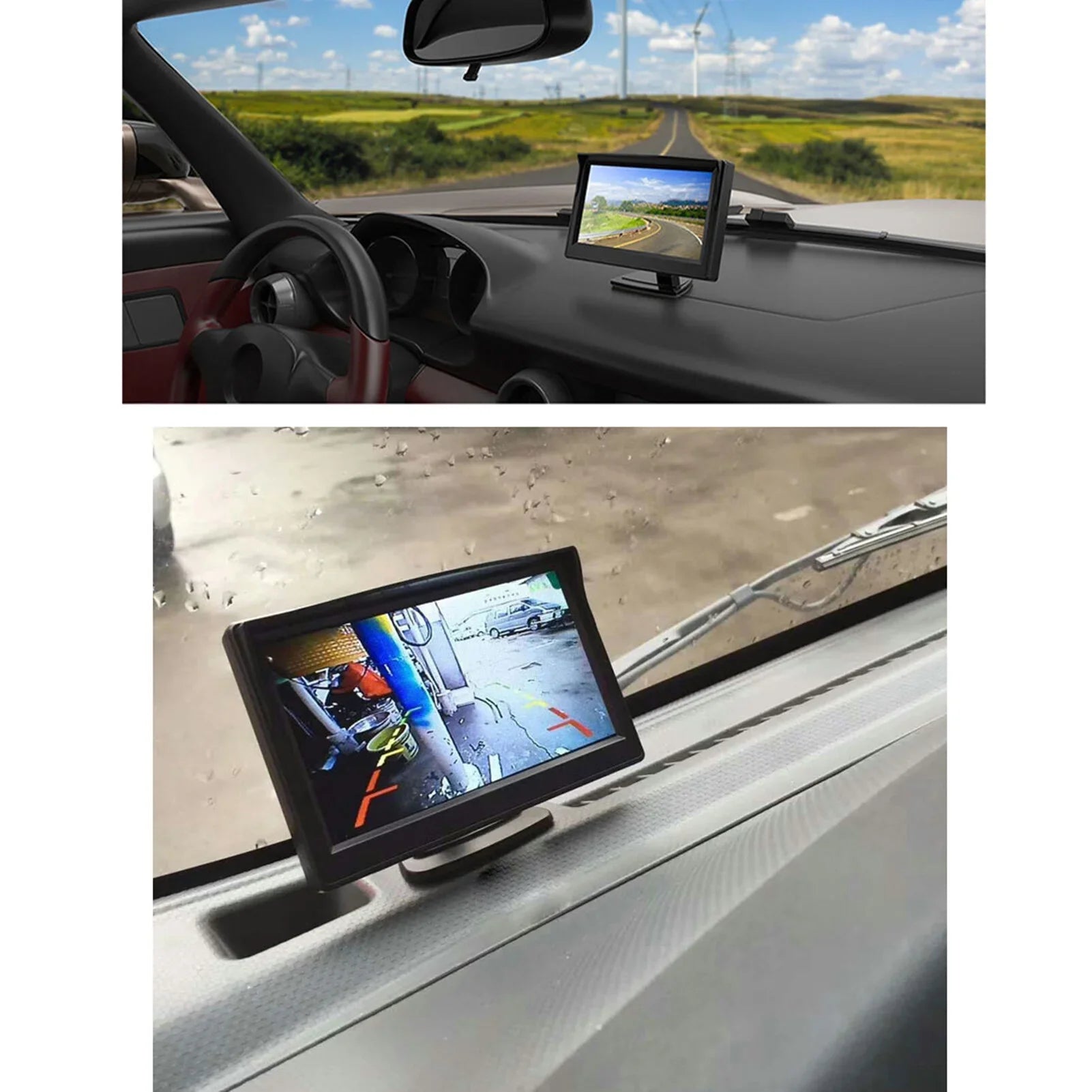 5'' TFT-LCD Backup Camera Car Rear View Backup Reverse System + HD Parking Camera for Truck Pickup Car Rear View Security Monitor & Waterproof