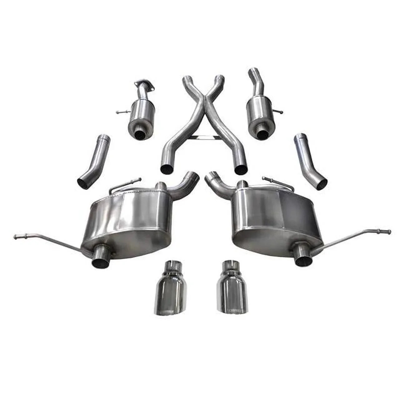 2.5 in. dia. Sport Cat-Back Dual Rear Exit Exhaust System for 2011-2019 Jeep Grand Cherokee 5.7 L - Natural