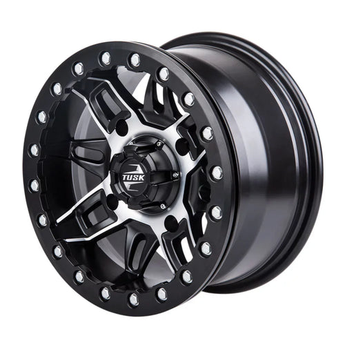 (2 Pack) 4/137 Tusk Wasatch Beadlock Wheel 15x7 5.0 + 2.0 Machined/Black For CAN-AM Defender HD10 Pro Limited 2021-2022