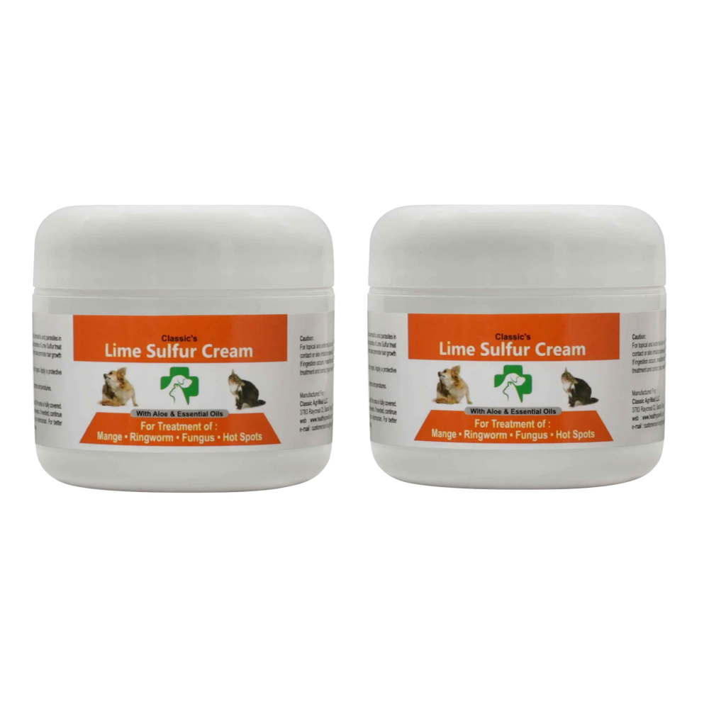 Healthy Paw Life - Lime Sulfur Dip Pet Skin Ointment (2 oz x 2 Jars) - Pet Care for Itchy and Dry Skin - Safe Cream Ointment for Dog, Cat, Puppy, Kitten, Horse (2 oz x 2) (2 oz x 2)