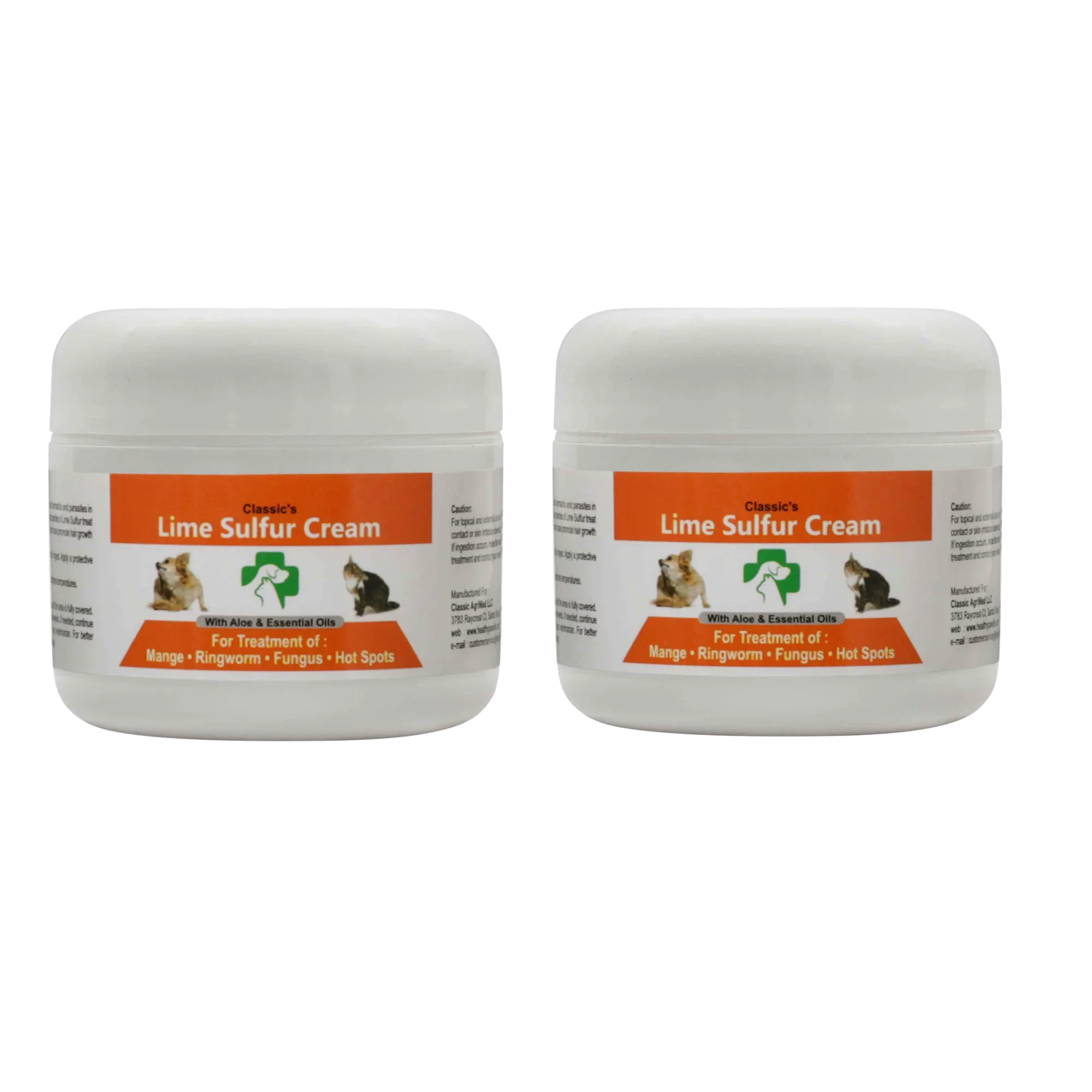 Healthy Paw Life - Lime Sulfur Dip Pet Skin Ointment (2 oz x 2 Jars) - Pet Care for Itchy and Dry Skin - Safe Cream Ointment for Dog, Cat, Puppy, Kitten, Horse (2 oz x 2) (2 oz x 2)