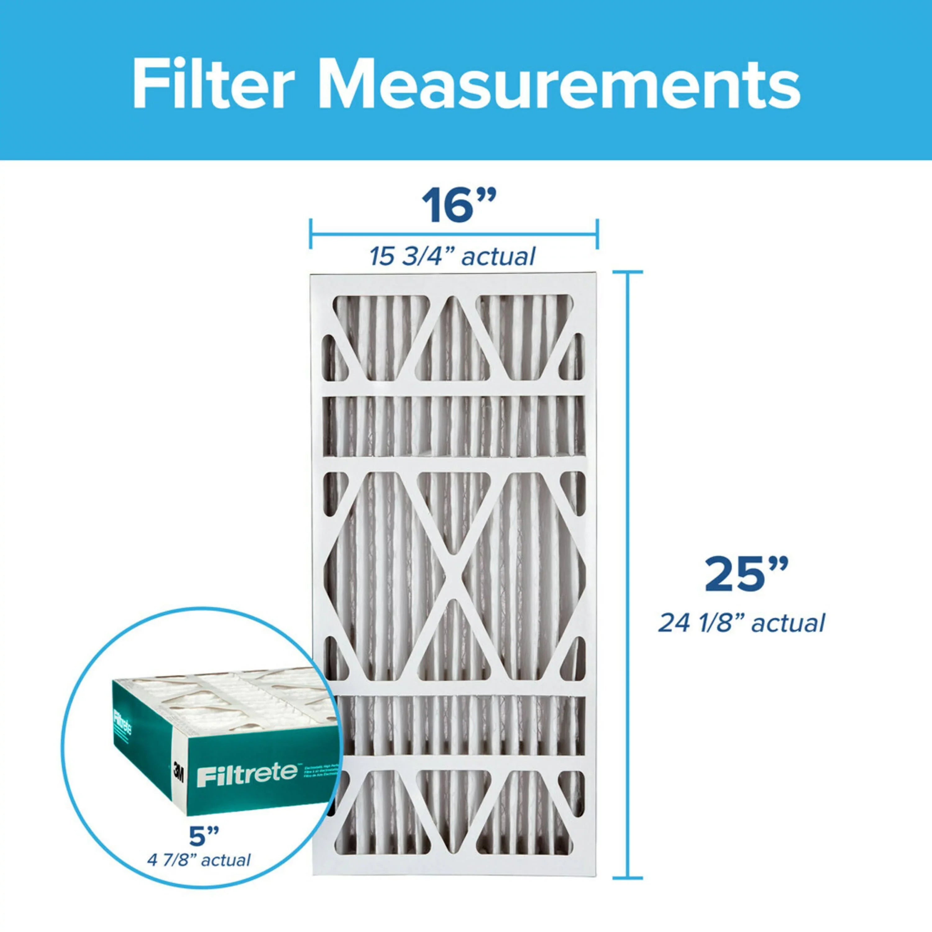Filtrete 16x25x5 Air Filter, MPR 1200 MERV 11, Allergen Reduction Deep Pleat, 1 Filter