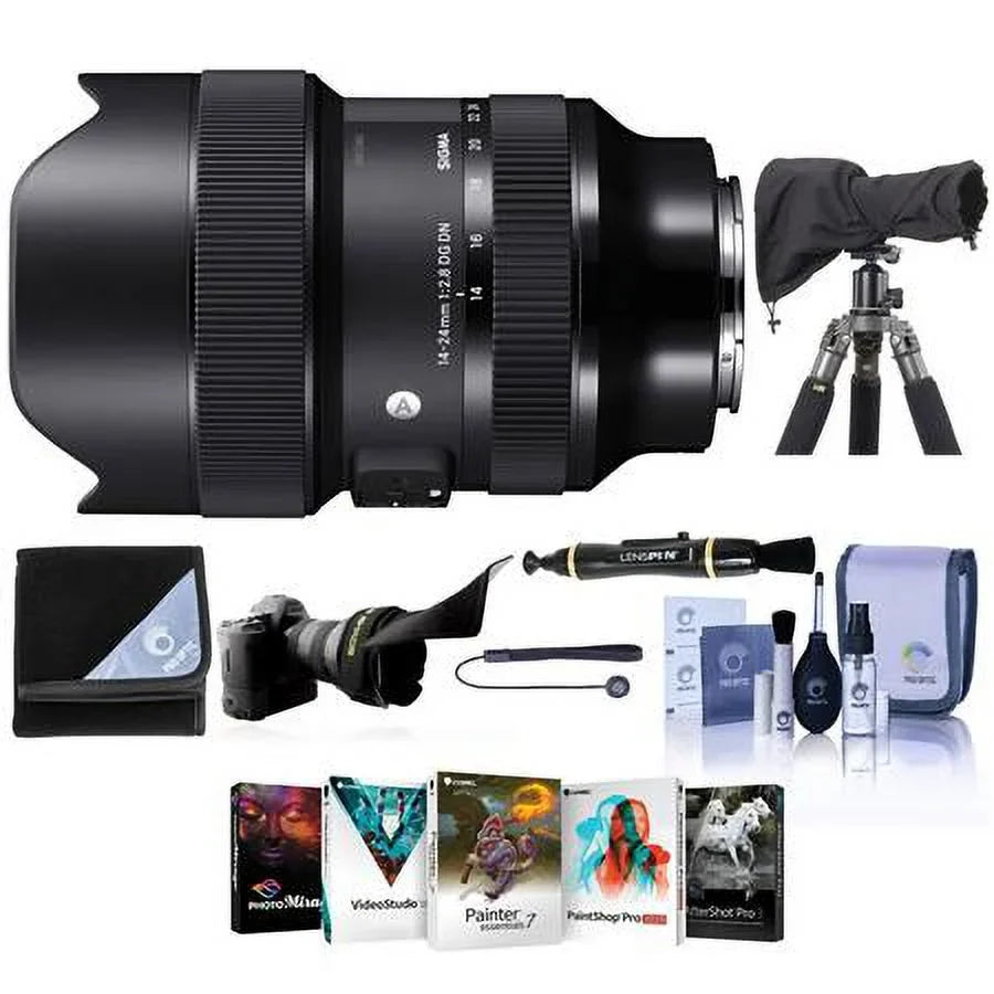 14-24mm f/2.8 DG DN ART Lens for Sony E, Bundle with PC Software Kit, RainCoat Rain Sleeve, Cleaning Kit, Flex Lens Shade, Lens Cap Tether, Lens Wrap, Lens Cleaner