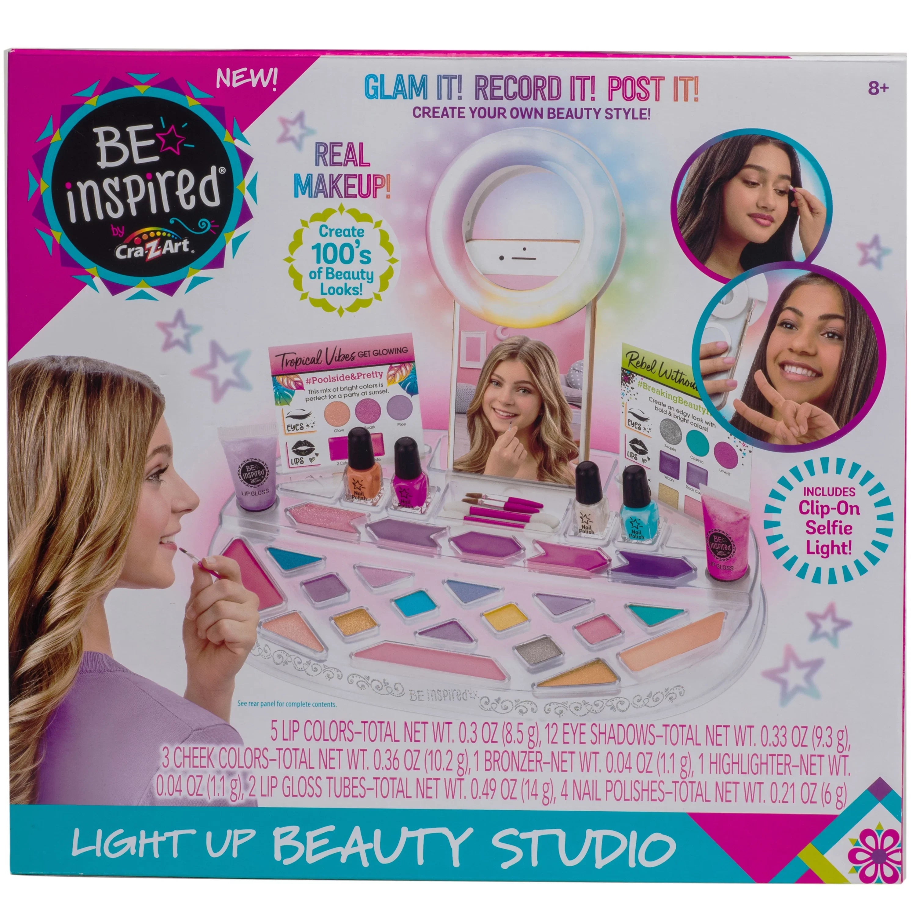 Cra-Z-Art Be Inspired Light up Unisex Beauty Studio Makeup, Children Ages 8 and up