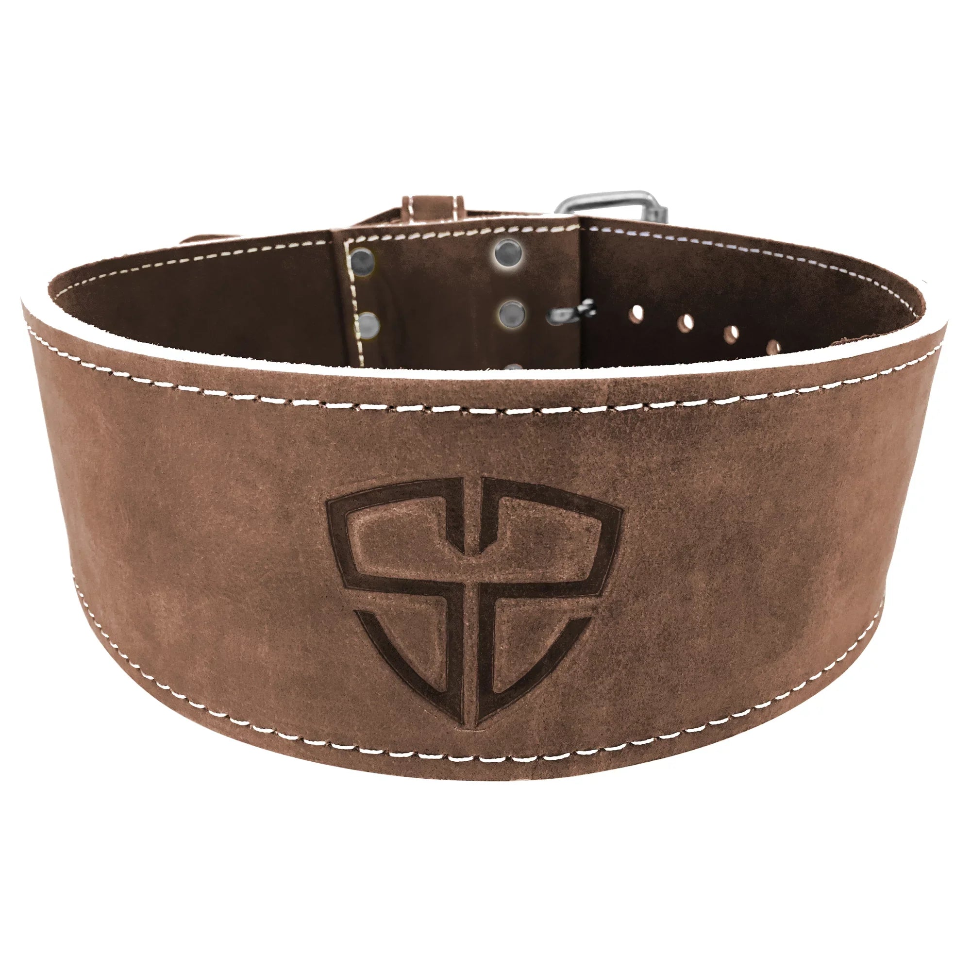 Steel Sweat Leather Weight Lifting Belt - Vegetable Tanned Natural Brown