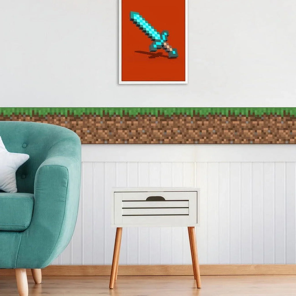 Minecraft Iconic Grass Peel & Stick Wallpaper Border