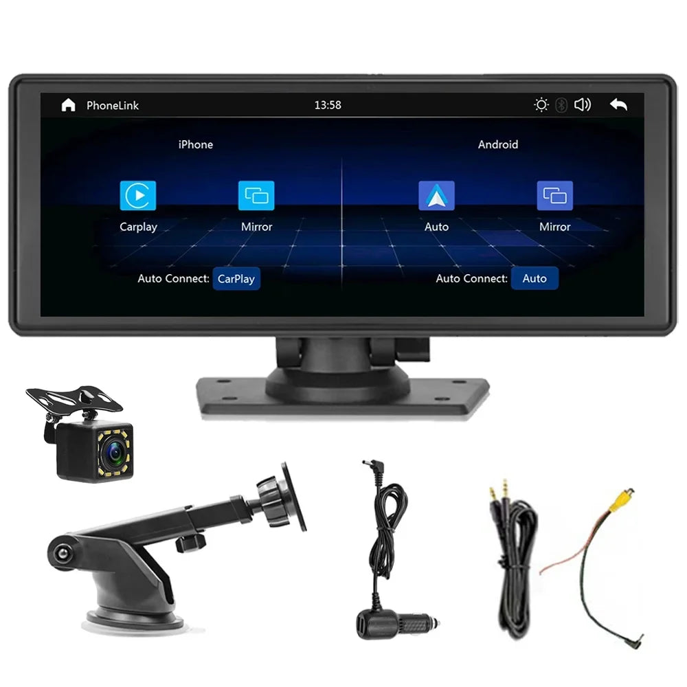 Polarlander Wireless Apple Carplay Car Stereo GPS Navigation, 9.3 Inch Touch Car Play Screen Audio Car Radio Receiver with Android Auto, Bluetooth,Backup Camera, Recorder AUX, TF, Multimedia Player