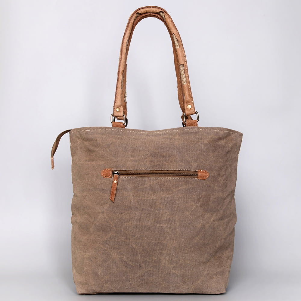KB OHLAY KB487 TOTE Upcycled Wool Upcycled Canvas Hair-on Genuine Leather women bag western handbag purse