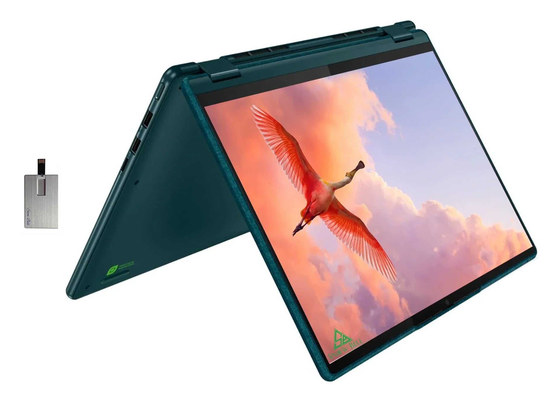 Lenovo 2023 Yoga 6 2-in-1 360° 13.3" WUXGA Touchscreen Computer, AMD Ryzen 5 5500U, 8GB RAM, 2TB PCIe SSD, Backlit Keyboard, Fingerprint Reader, Win 11, Dark Teal, 32GB SnowBell USB Card