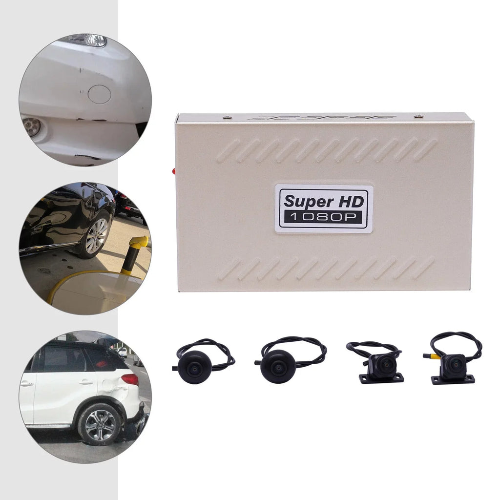 OUKANING Universal Car Recorder 4 Cameras 360° Panoramic Car DVR Camera 1080P Panoramic System Rear View Kit