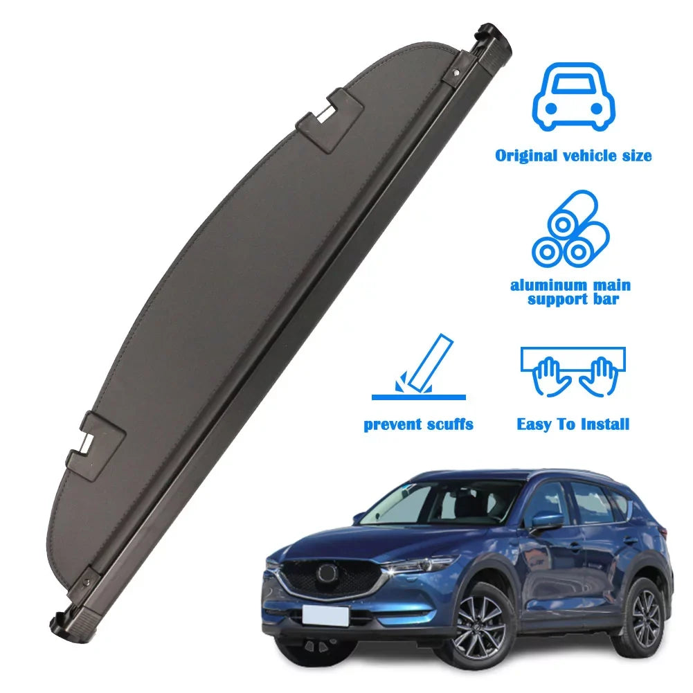 Fit Mazda CX-5 2013 2014 2015 2016 Black Retractable Cargo Cover  for Mazda CX-5 2013-2016 SUV Accessory Rear Trunk Area Privacy Shield Shade Cover With Rebounding Plastic