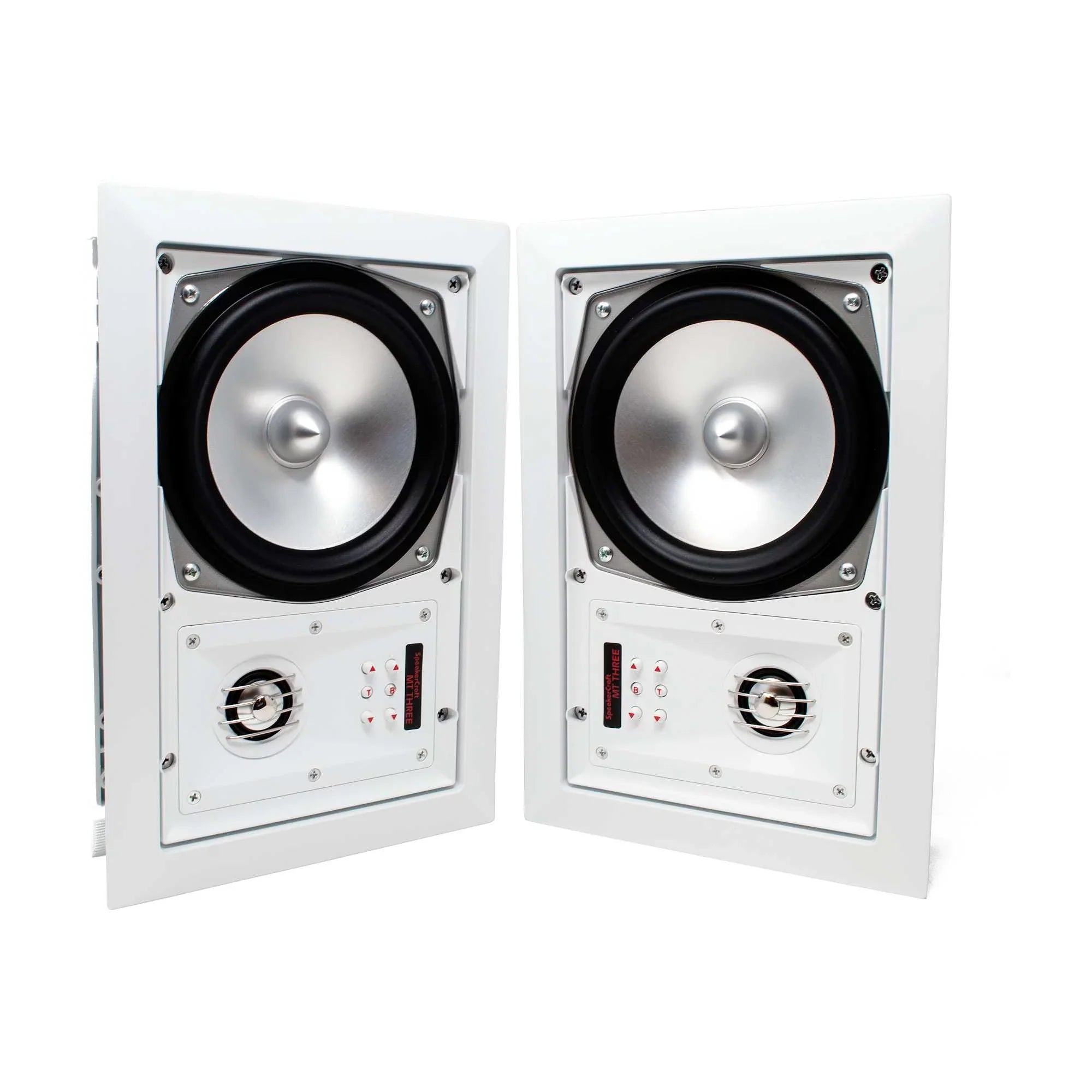 SpeakerCraft MT6 Three - In-Wall or Ceiling Speaker Includes White Grill - (Multipack of 4 pair, 8 speakers total)