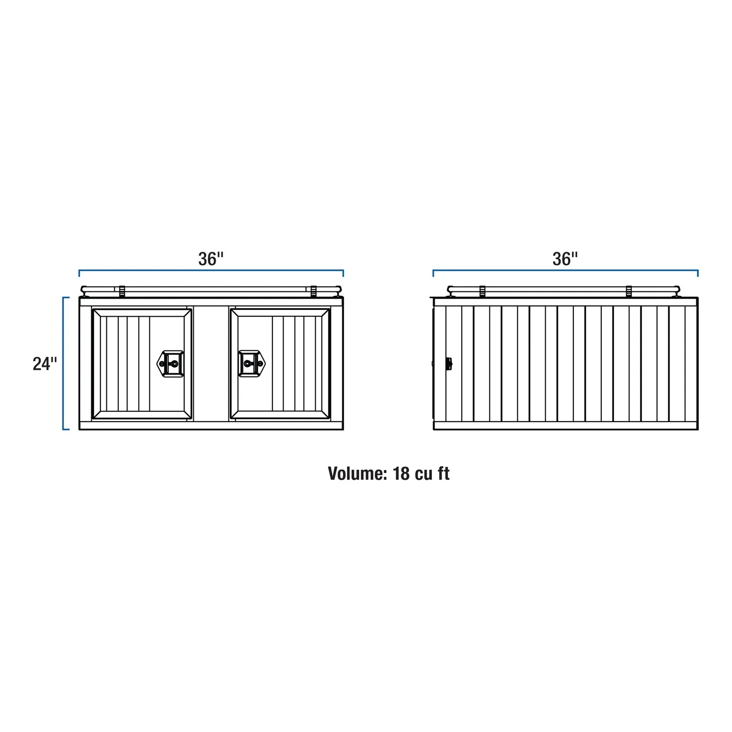 UWS/United Welding Services DB-3636 UWSDB-3636 ONE DOOR DIAMOND PLATE ALUMINUM SOUTHERN DOG BOX (36X36 SQUARE BASE 24IN TALL)